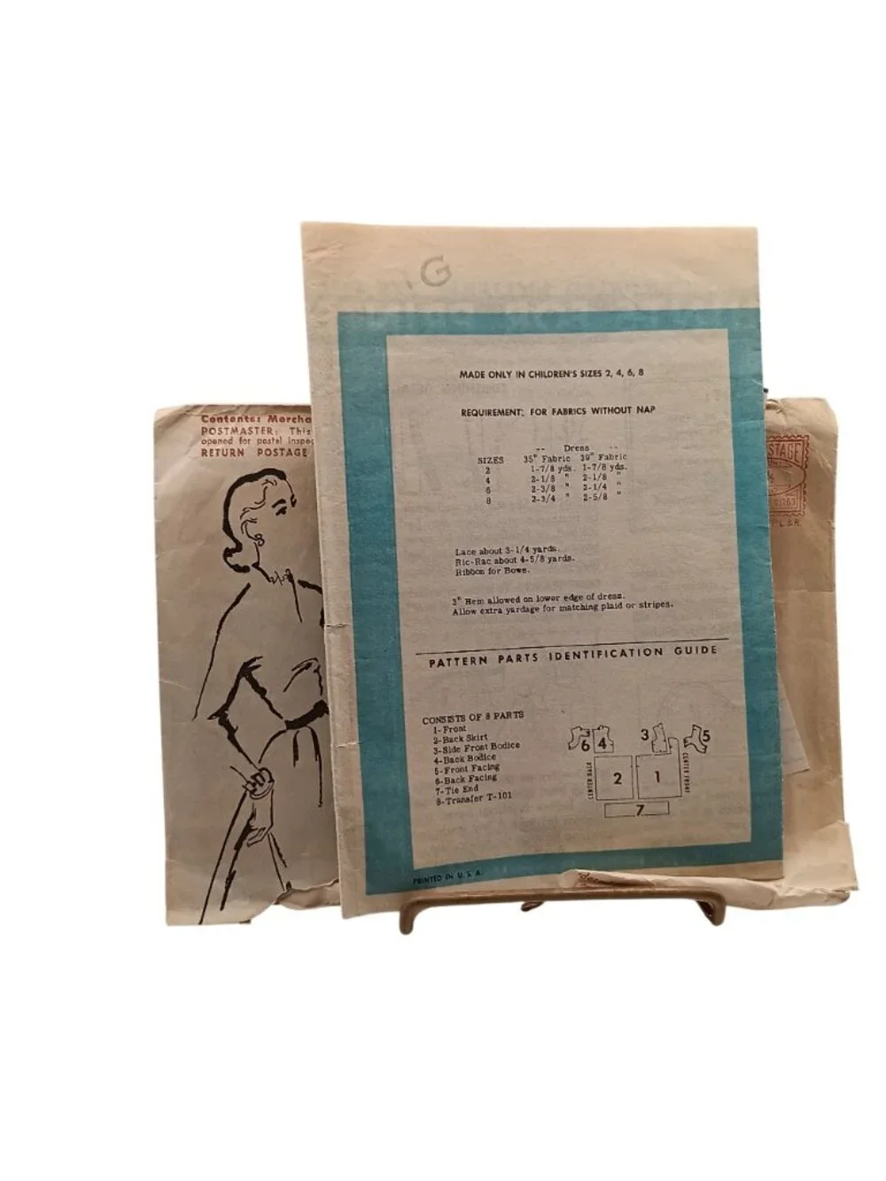 Vintage 1950s Childrens Dress Sewing Pattern Weekly Star 4871 Size 2 Complete